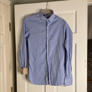 Hammer Made Men's Light Blue Casual Button-Down Shirt. Medium. 16 neck slim fit